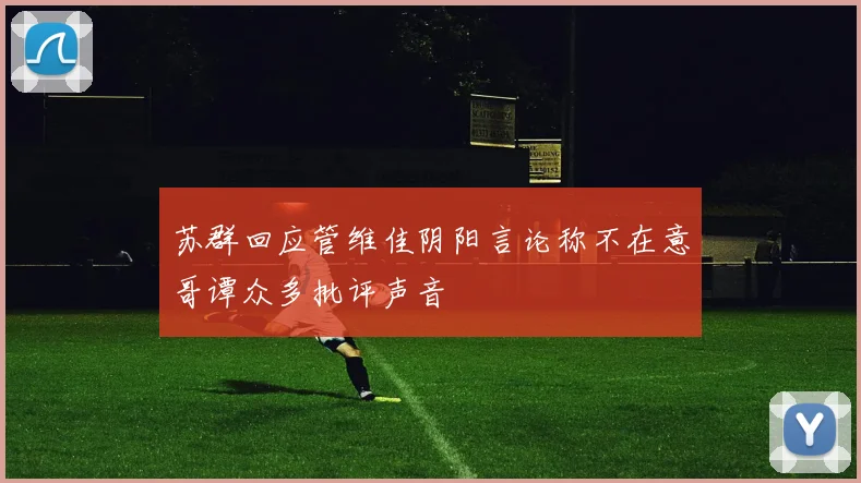 苏群回应管维佳阴阳言论称不在意哥谭众多批评声音